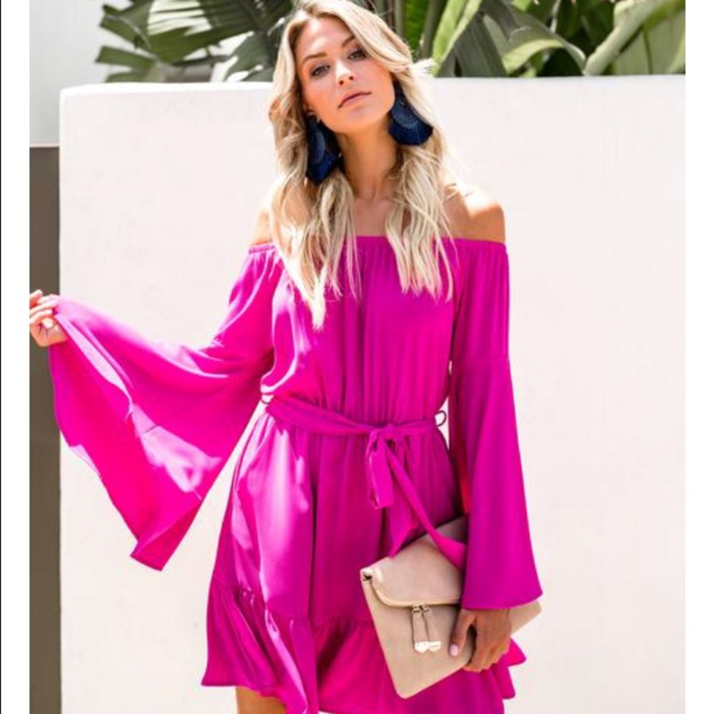 VICI Pocketed Off The Shoulder Dress- TAGS ON